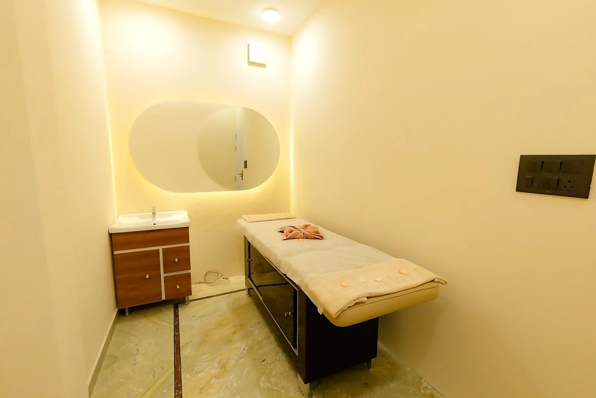 Private facial and skin treatment room